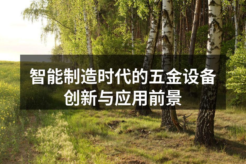 智能制造时代的五金设备创新与应用前景